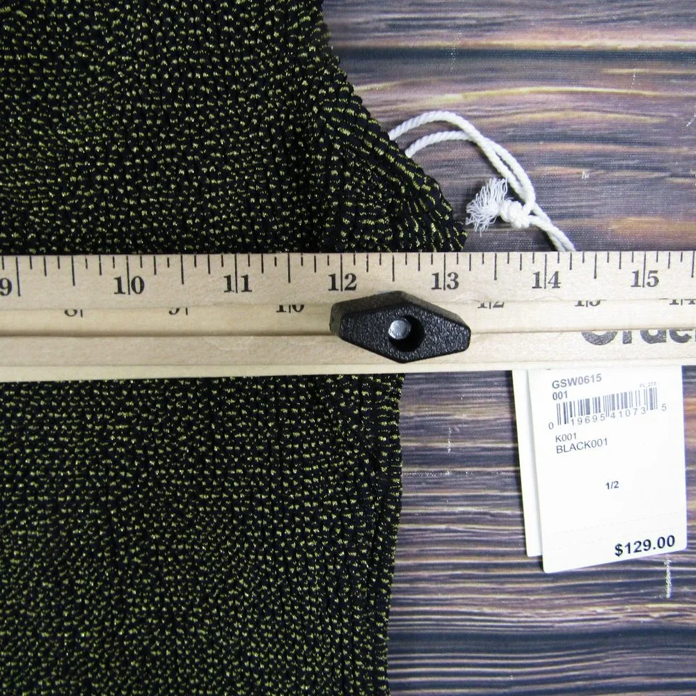 Good American NEW Small/Medium Sz 1/2 Black Metallic Fits Sculpt Dress Bodycon - Picture 7 of 11